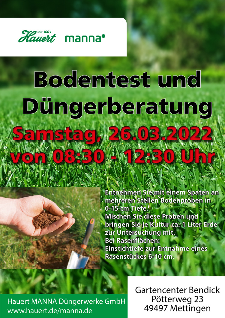 Bodentest und Düngerberatung bei Bendick